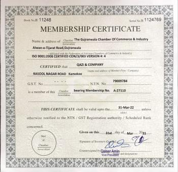 Chamber Membership Certificate