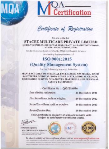 ISO 2015 Certificate