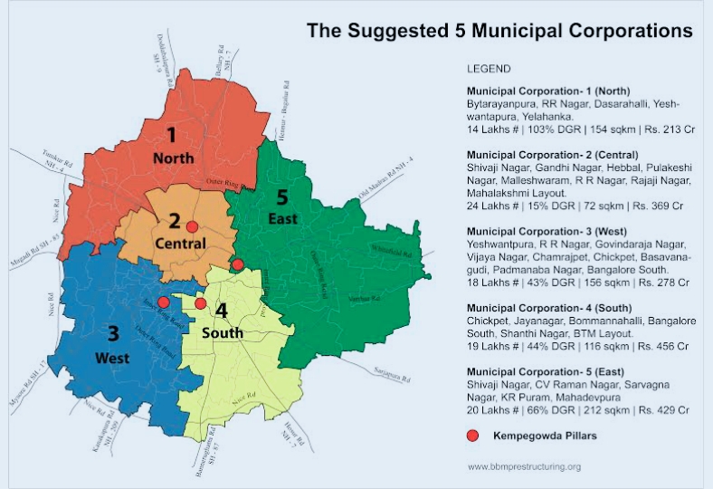 Greater Bangalore Zones -BBMP Expansion