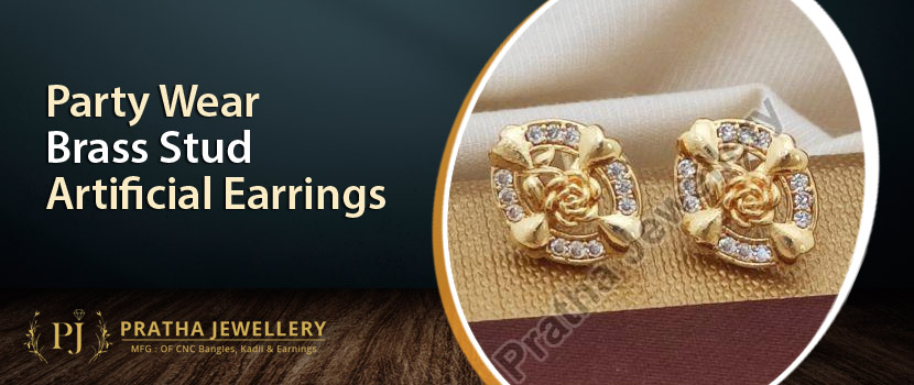 Improve Your Style with Party Wear Brass Stud Artificial Earrings