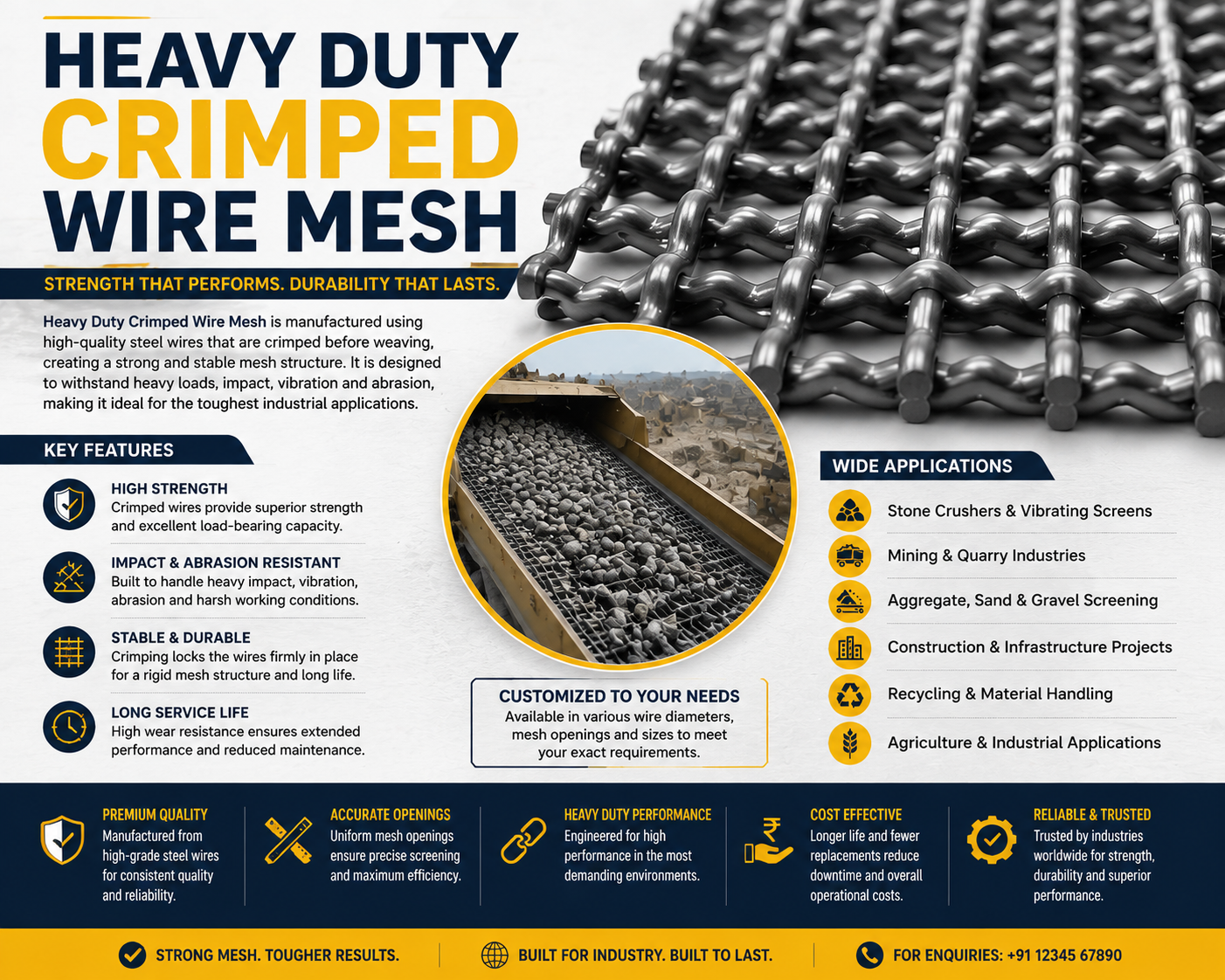 Get the Industrial Excellence with Heavy Duty Crimped Wire Mesh