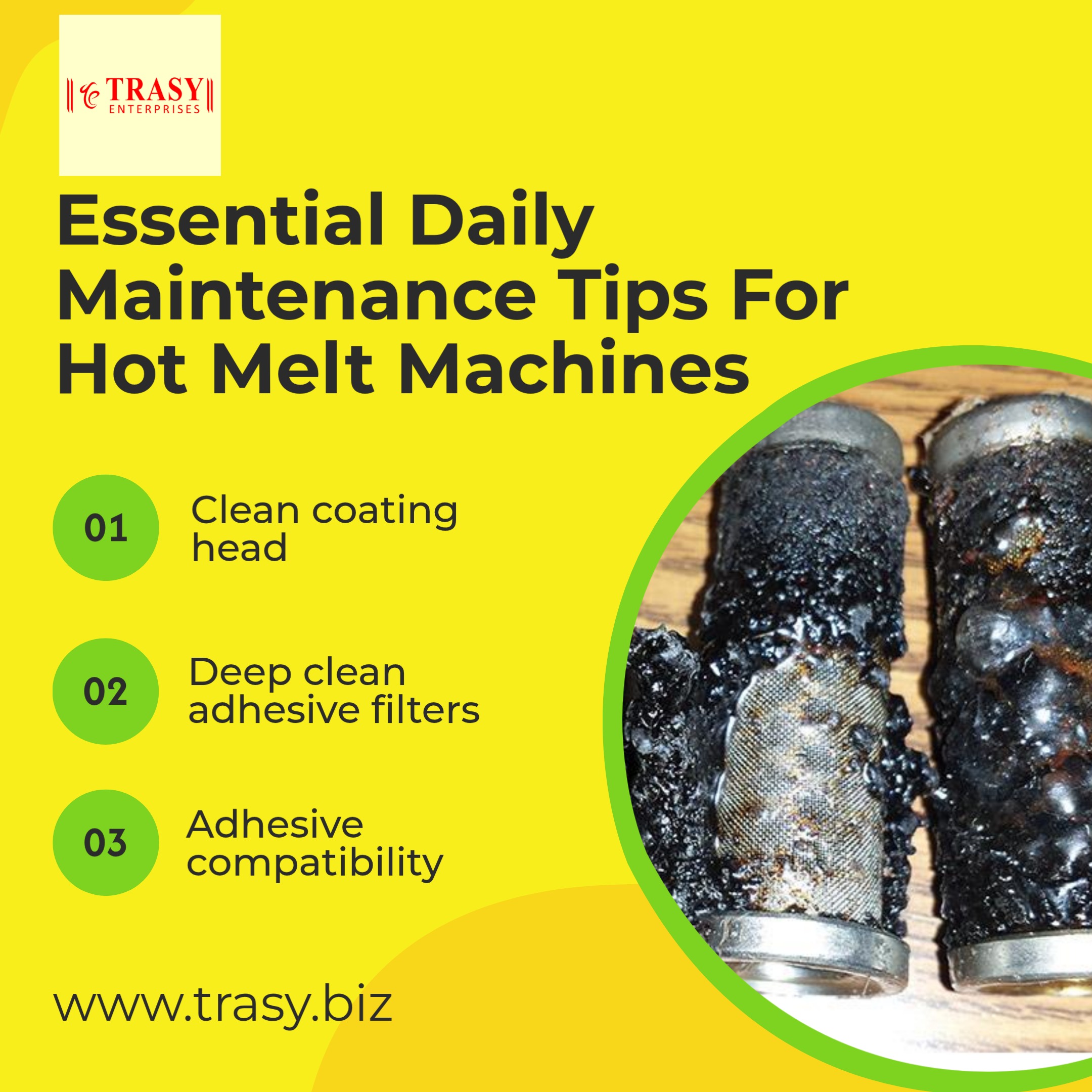 Hot Melt Coating Machine Maintenance Schedule (For Trasy Enterprises Machines)