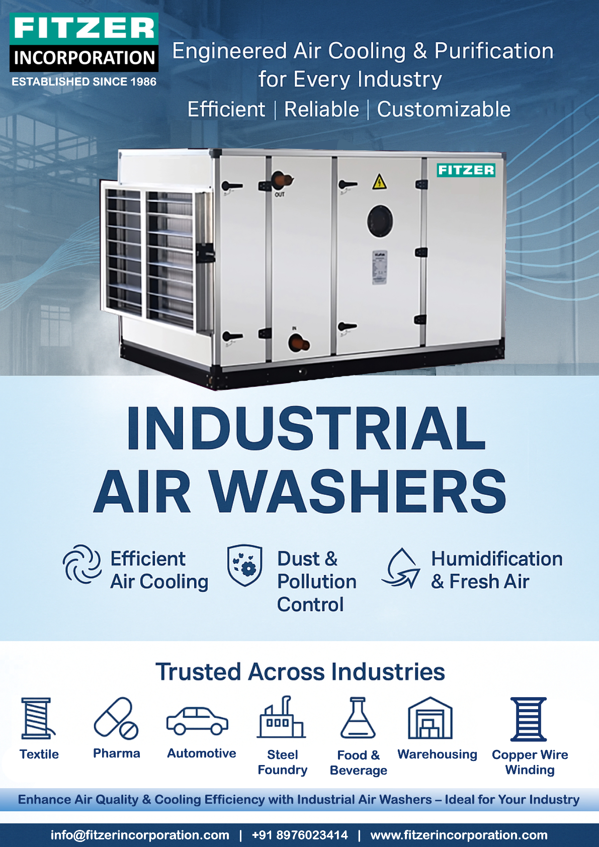 Industrial Air Washers – The Smart Cooling Solution for Energy-Efficient Industries