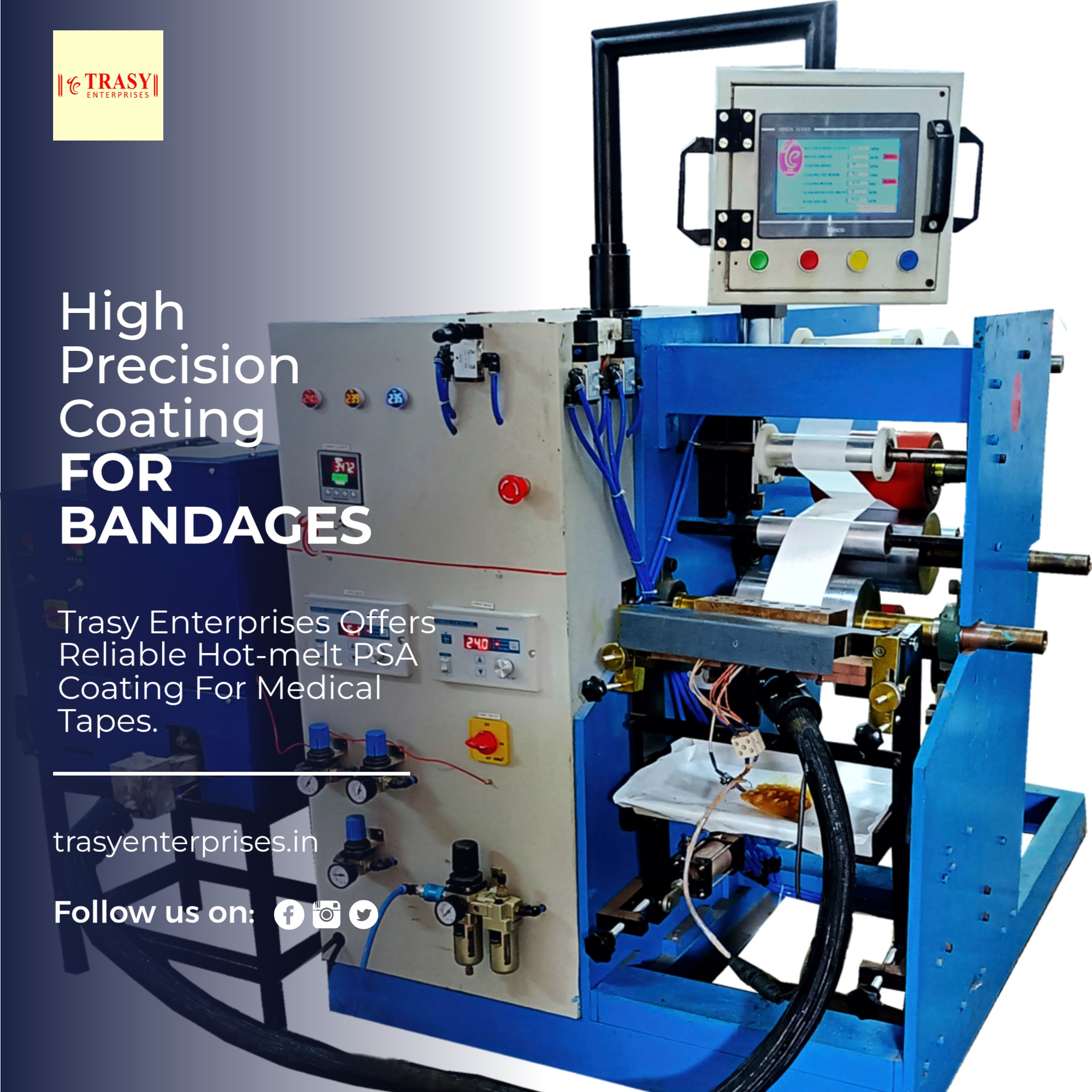 Precision coating for elastic bandages — consistent adhesion, every roll