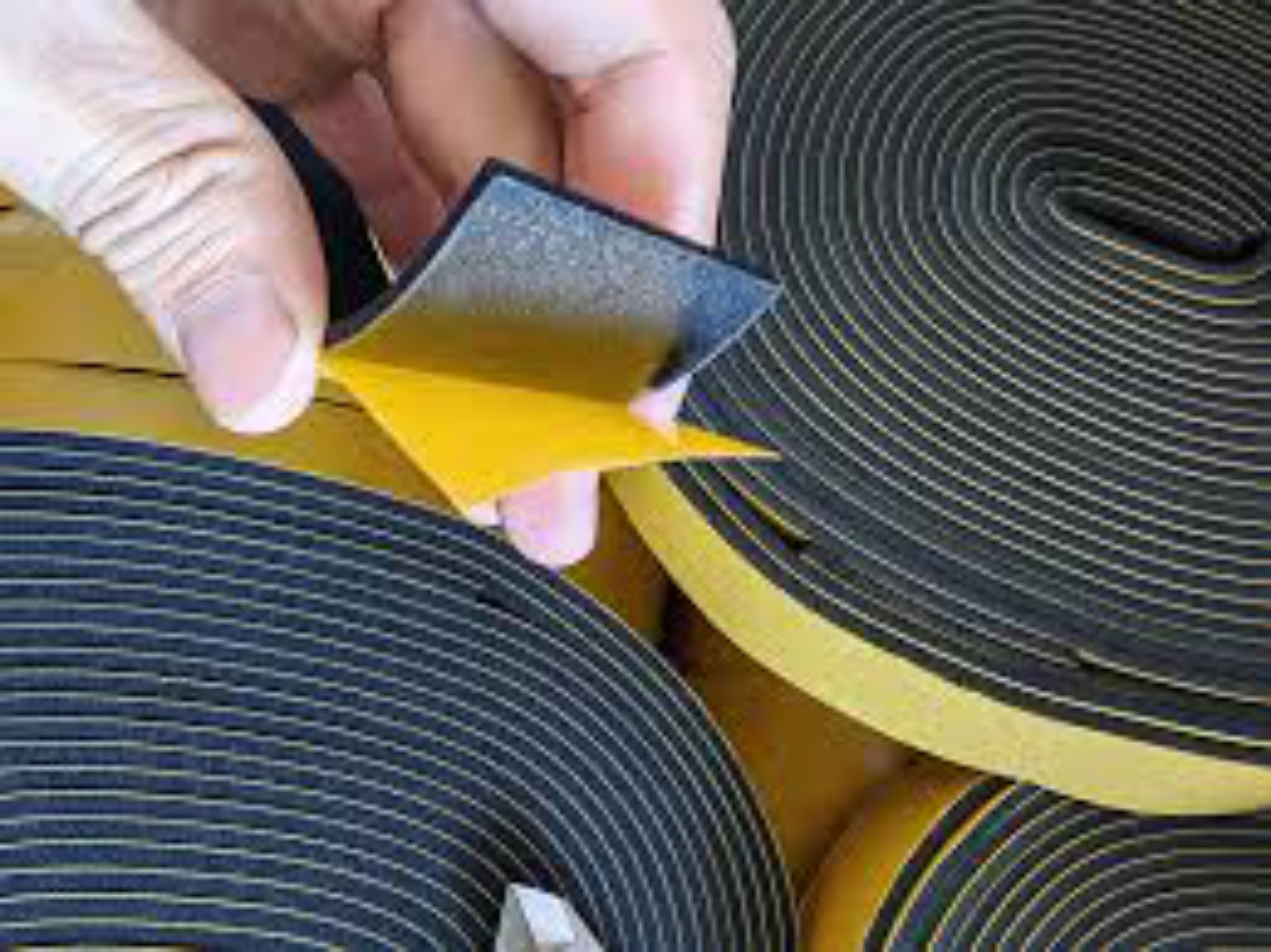 self-adhesive rubber labels