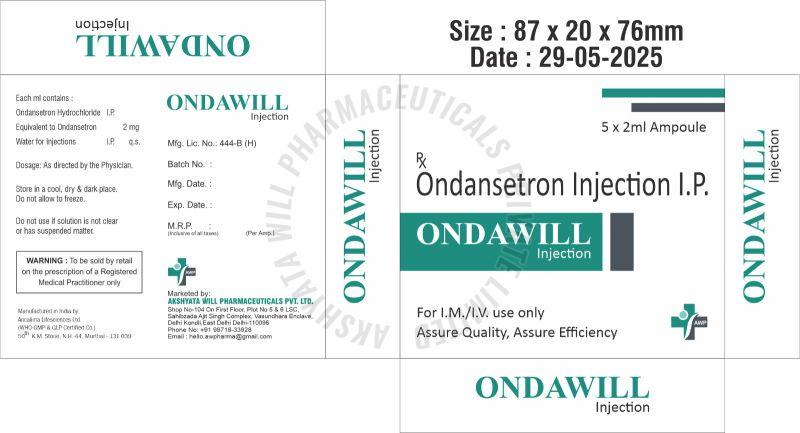 Ondwill Ondansetron Injection for Safe and Effective Vomiting Management