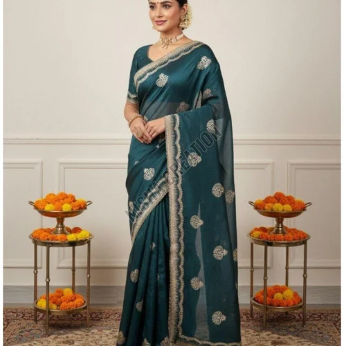 Trusted Embroidery Silk Saree Manufacturer for Premium Designer Silk Sarees