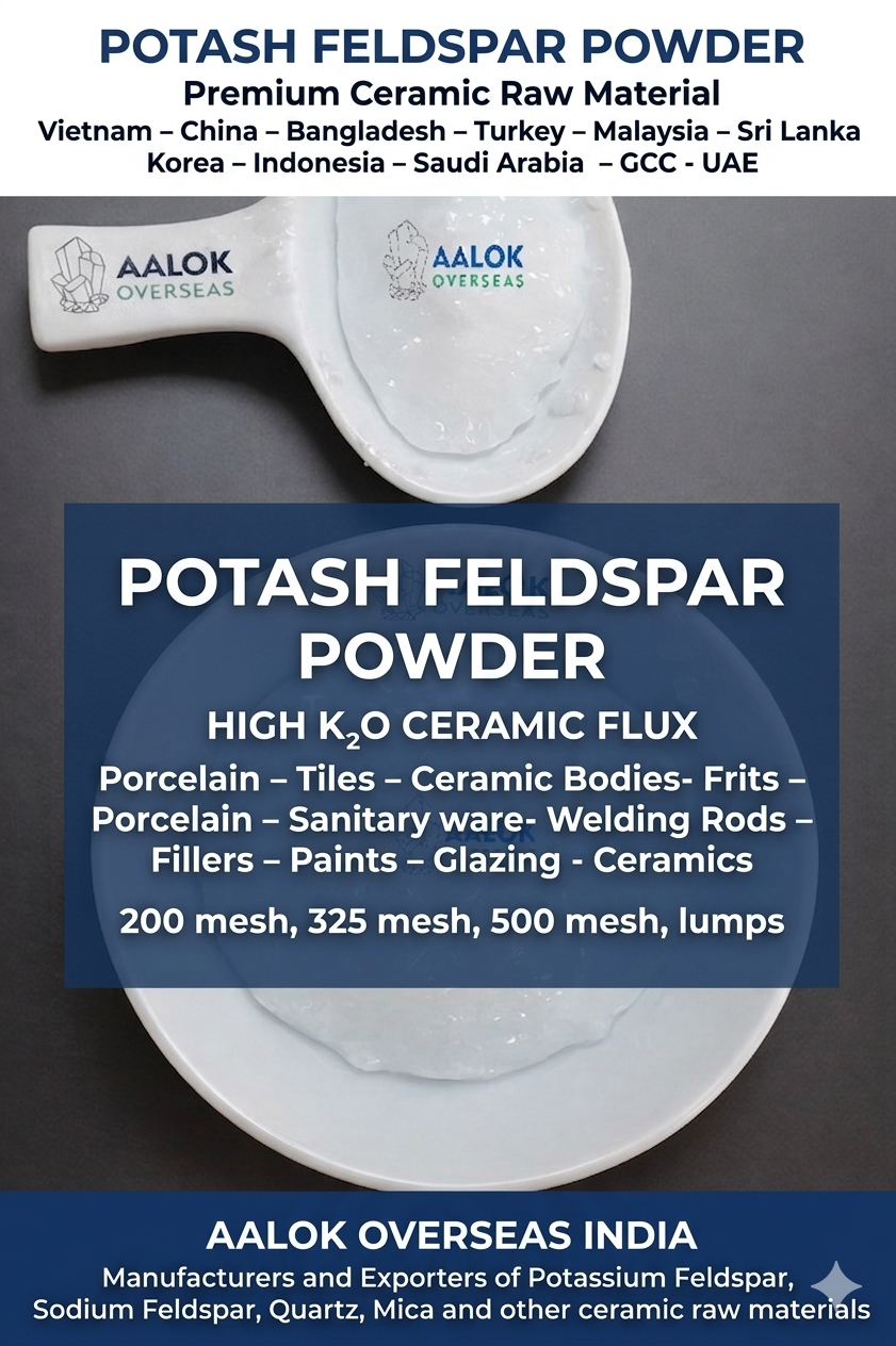 Feldspar Export to Tiles Manufacturers Aalok Overses