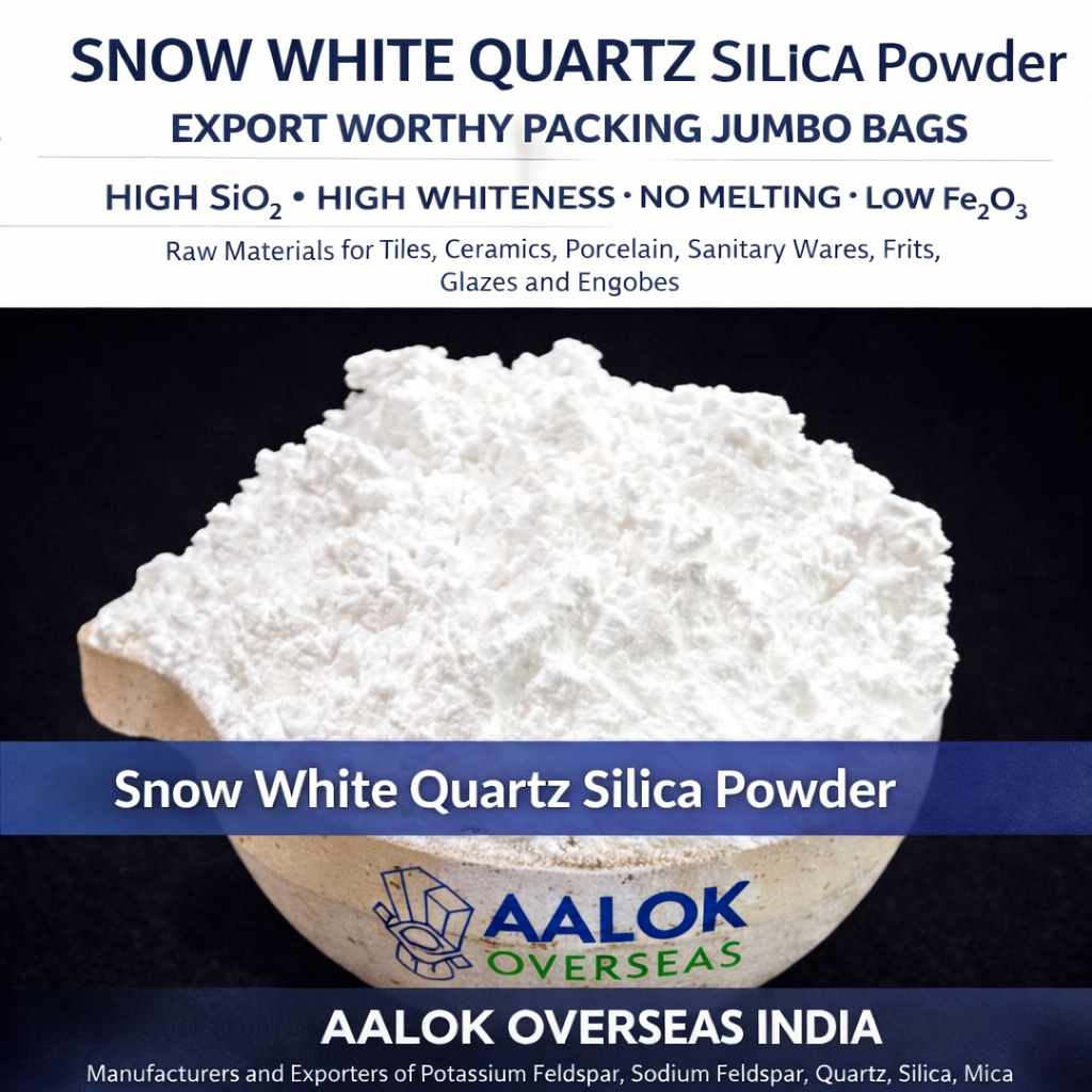 Silica quartz for porcelain by aalok overseas india