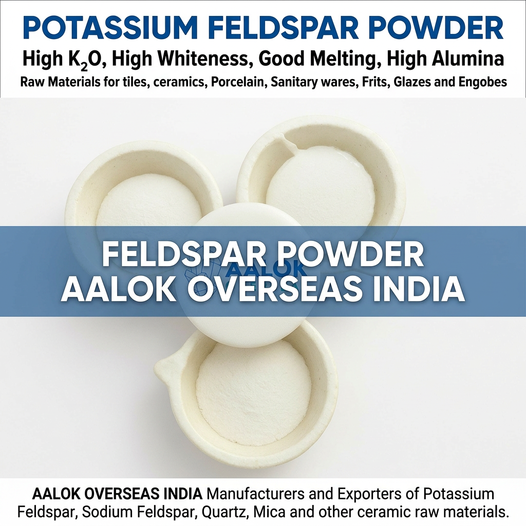 Ceramic Glaze Raw Material Potassium Feldspar, Sodium Feldspar, Quartz by aalok overseas india