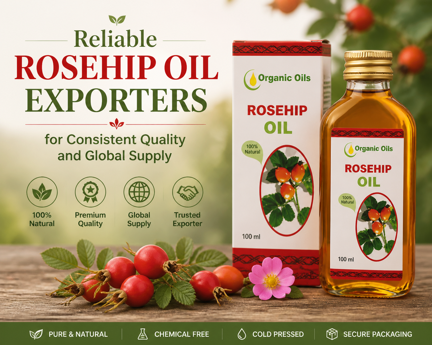 Reliable Rosehip Oil Exporters for Consistent Quality and Global Supply