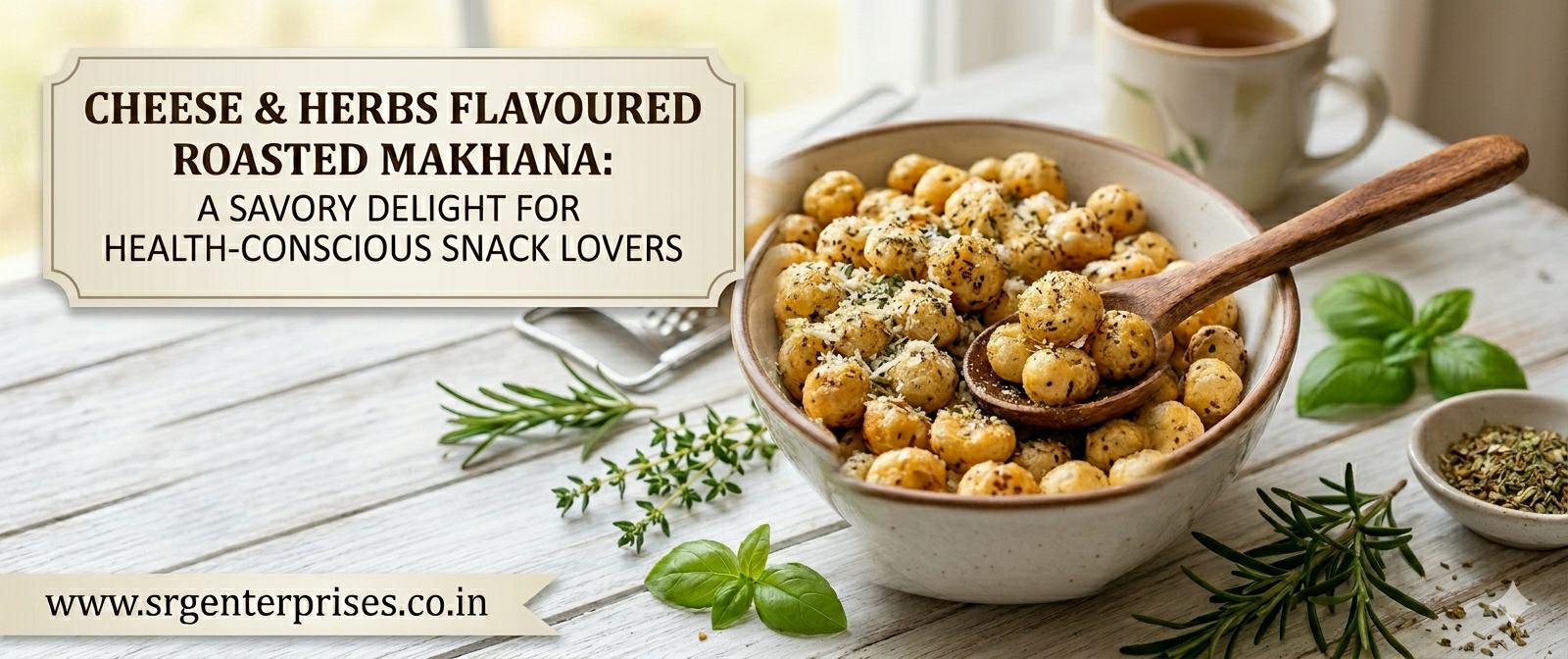 Cheese & Herbs Flavoured Roasted Makhana: A Savory Delight for Health-Conscious Snack Lovers