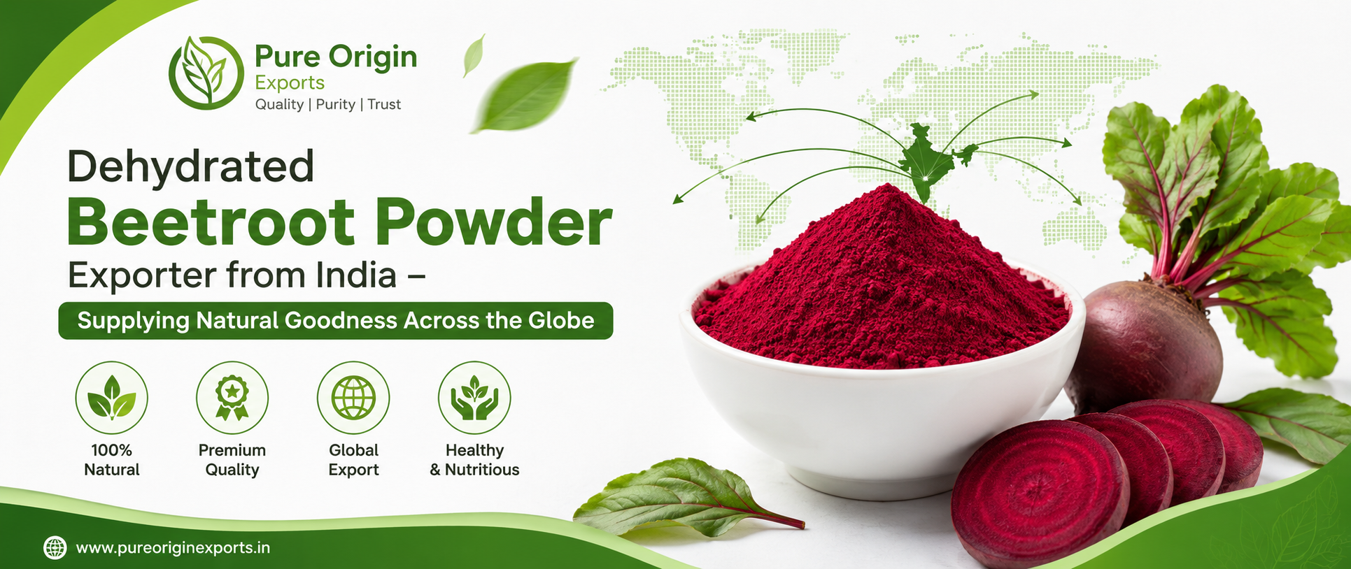 Dehydrated Beetroot Powder Exporter from India – Supplying Natural Goodness Across the Globe