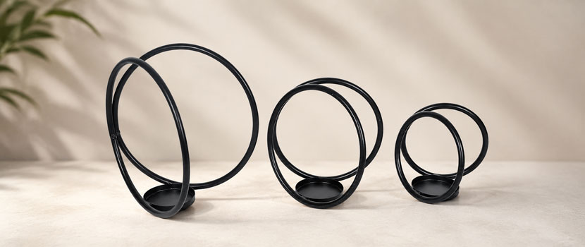 Choose Black Iron Candle Holder Set Manufacturer for Modern Home Decor